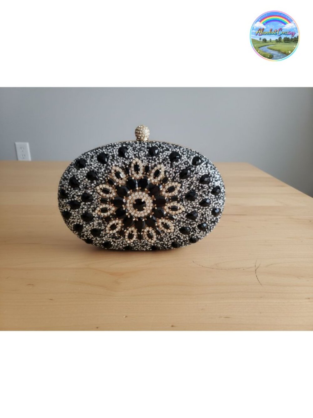 Rhinestone Clutch Evening Bag Sparkly Studded Party Purse Detachable Chain
